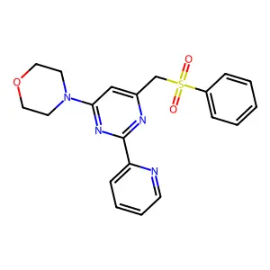 [6-Morpholino-2-(2-pyridinyl)-4-pyrimidinyl]methyl phenyl sulfone structure