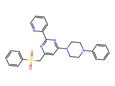 4-(4-Phenylpiperazino)-6-[(phenylsulfonyl)methyl]-2-(2-pyridinyl)pyrimidine structure