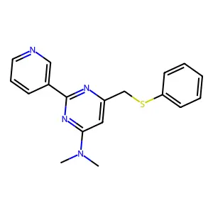 N,N-dimethyl-6-[(phenylsulfanyl)methyl]-2-(3-pyridinyl)-4-pyrimidinamine structure