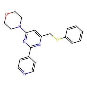 [6-Morpholino-2-(4-pyridinyl)-4-pyrimidinyl]methyl phenyl sulfide structure