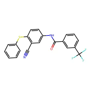 N-[3-cyano-4-(phenylsulfanyl)phenyl]-3-(trifluoromethyl)benzenecarboxamide structure