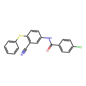 4-chloro-N-[3-cyano-4-(phenylthio)phenyl]benzamide structure