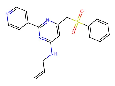 N-allyl-6-[(phenylsulfonyl)methyl]-2-(4-pyridinyl)-4-pyrimidinamine structure