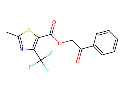 2-Oxo-2-phenylethyl 2-methyl-4-(trifluoromethyl)-1,3-thiazole-5-carboxylate structure