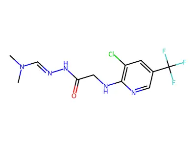 N'-(2-{[3-chloro-5-(trifluoromethyl)-2-pyridinyl]amino}acetyl)-N,N-dimethylhydrazonoformamide structure