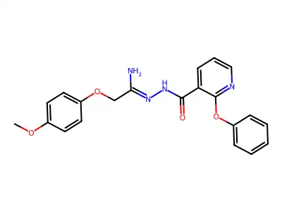 N'-[2-(4-methoxyphenoxy)ethanimidoyl]-2-phenoxynicotinohydrazide structure