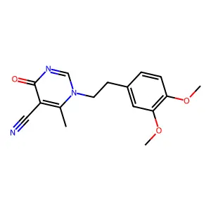 1-(3,4-Dimethoxyphenethyl)-6-methyl-4-oxo-1,4-dihydro-5-pyrimidinecarbonitrile structure