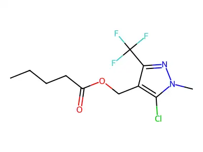 [5-chloro-1-methyl-3-(trifluoromethyl)-1H-pyrazol-4-yl]methyl pentanoate structure