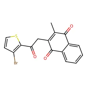 2-[2-(3-Bromo-2-thienyl)-2-oxoethyl]-3-methylnaphthoquinone structure
