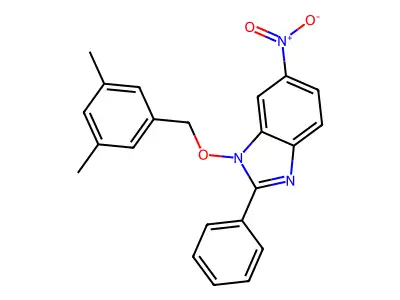 1-[(3,5-dimethylbenzyl)oxy]-6-nitro-2-phenyl-1H-1,3-benzimidazole structure