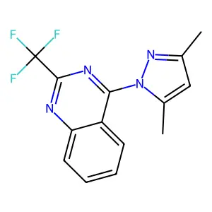 4-(3,5-dimethyl-1H-pyrazol-1-yl)-2-(trifluoromethyl)quinazoline structure