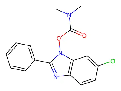 6-chloro-1-{[(dimethylamino)carbonyl]oxy}-2-phenyl-1H-1,3-benzimidazole structure