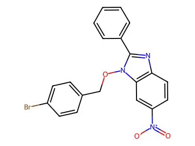 1-[(4-bromobenzyl)oxy]-6-nitro-2-phenyl-1H-1,3-benzimidazole structure