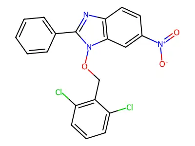 1-[(2,6-dichlorobenzyl)oxy]-6-nitro-2-phenyl-1H-1,3-benzimidazole structure