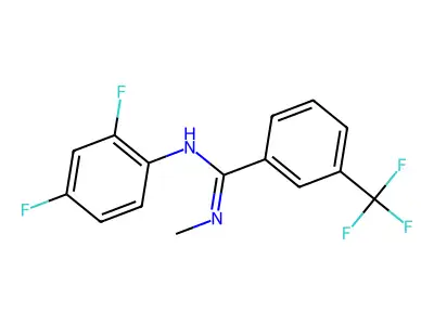 N-(2,4-difluorophenyl)-N'-methyl-3-(trifluoromethyl)benzenecarboximidamide structure