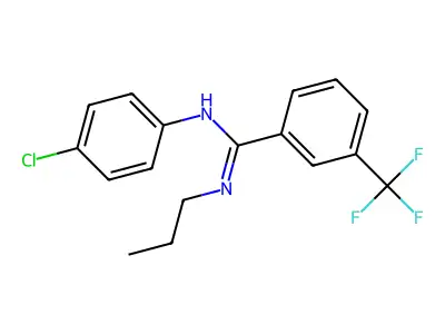 N-(4-chlorophenyl)-N'-propyl-3-(trifluoromethyl)benzenecarboximidamide structure