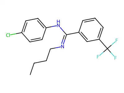 N'-butyl-N-(4-chlorophenyl)-3-(trifluoromethyl)benzenecarboximidamide structure