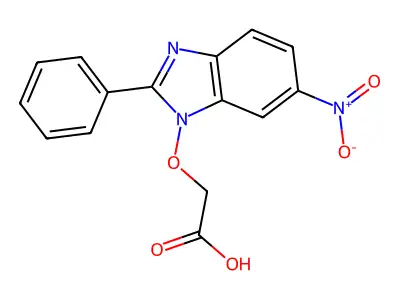 2-[(6-nitro-2-phenyl-1H-1,3-benzimidazol-1-yl)oxy]acetic acid structure