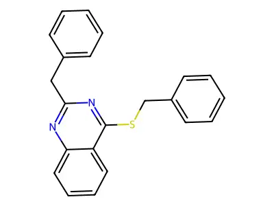 2-Benzyl-4-(benzylsulfanyl)quinazoline structure