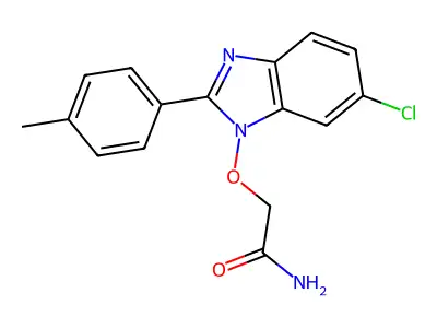 2-{[6-chloro-2-(4-methylphenyl)-1H-1,3-benzimidazol-1-yl]oxy}acetamide structure