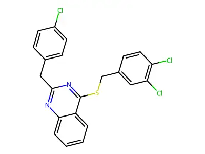 2-(4-Chlorobenzyl)-4-[(3,4-dichlorobenzyl)sulfanyl]quinazoline structure