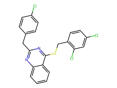 2-(4-Chlorobenzyl)-4-[(2,4-dichlorobenzyl)sulfanyl]quinazoline structure