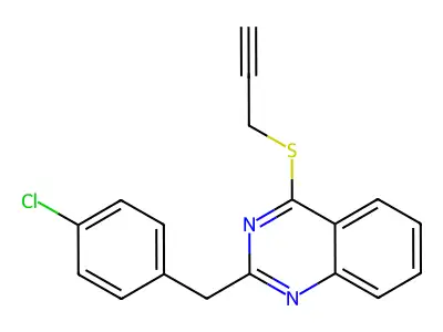 2-(4-Chlorobenzyl)-4-(2-propynylsulfanyl)quinazoline structure