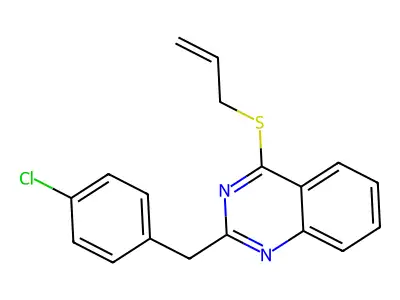 2-[(4-Chlorophenyl)methyl]-4-(prop-2-enylthio)quinazoline structure