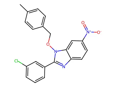 2-(3-chlorophenyl)-1-[(4-methylbenzyl)oxy]-6-nitro-1H-1,3-benzimidazole structure