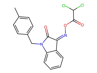 [[1-[(4-Methylphenyl)methyl]-2-oxoindol-3-ylidene]amino] 2,2-dichloroacetate structure