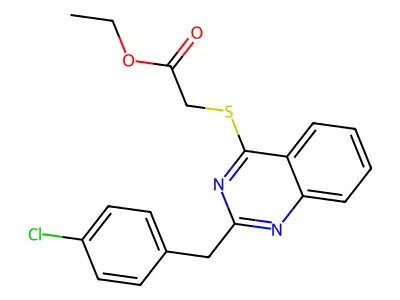 Ethyl 2-{[2-(4-chlorobenzyl)-4-quinazolinyl]sulfanyl}acetate structure