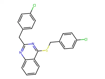 2-(4-Chlorobenzyl)-4-[(4-chlorobenzyl)sulfanyl]quinazoline structure