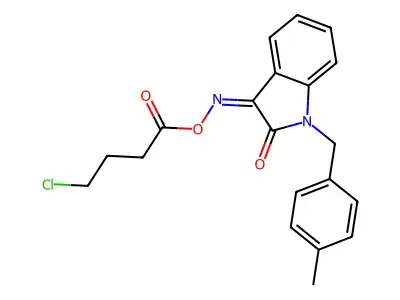 [[1-[(4-Methylphenyl)methyl]-2-oxoindol-3-ylidene]amino] 4-chlorobutanoate structure