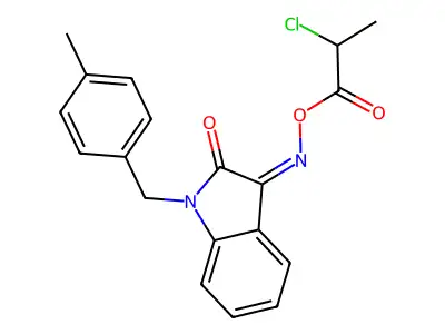 [[1-[(4-Methylphenyl)methyl]-2-oxoindol-3-ylidene]amino] 2-chloropropanoate structure