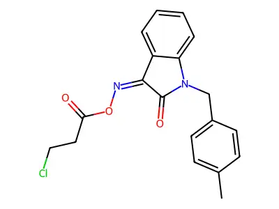 [[1-[(4-Methylphenyl)methyl]-2-oxoindol-3-ylidene]amino] 3-chloropropanoate structure