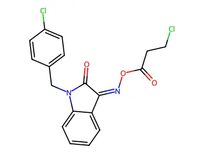 [[1-[(4-Chlorophenyl)methyl]-2-oxoindol-3-ylidene]amino] 3-chloropropanoate structure