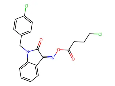 [[1-[(4-Chlorophenyl)methyl]-2-oxoindol-3-ylidene]amino] 4-chlorobutanoate structure
