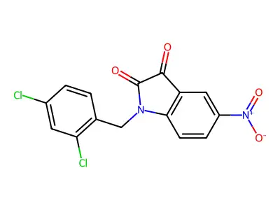 1-(2,4-dichlorobenzyl)-5-nitro-1H-indole-2,3-dione structure