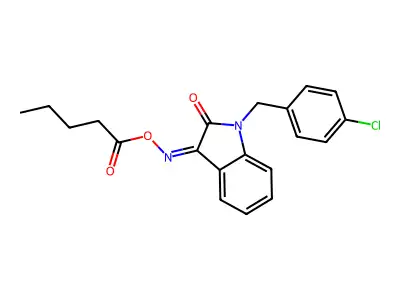 [[1-[(4-Chlorophenyl)methyl]-2-oxoindol-3-ylidene]amino] pentanoate structure