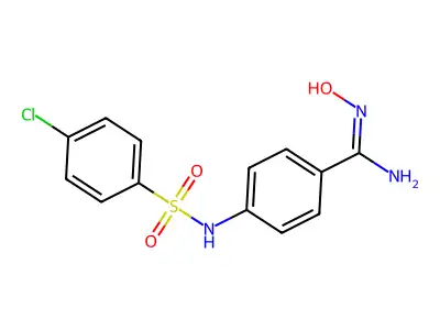 4-[(4-chlorophenyl)sulfonylamino]-N'-hydroxy-benzenecarboximidamide structure