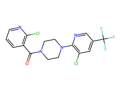 (2-chloro-3-pyridinyl){4-[3-chloro-5-(trifluoromethyl)-2-pyridinyl]piperazino}methanone structure