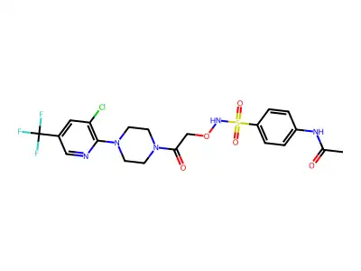 N-(4-{[(2-{4-[3-chloro-5-(trifluoromethyl)-2-pyridinyl]piperazino}-2-oxoethoxy)amino]sulfonyl}phenyl)acetamide structure