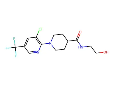 1-[3-Chloro-5-(trifluoromethyl)-2-pyridinyl]-N-(2-hydroxyethyl)-4-piperidinecarboxamide structure