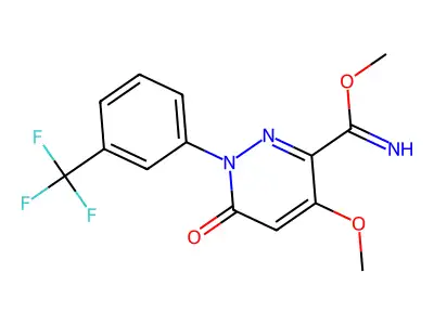Methyl 4-methoxy-6-oxo-1-[3-(trifluoromethyl)phenyl]pyridazine-3-carboximidate structure