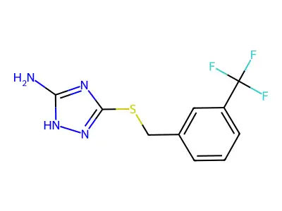 3-{[3-(Trifluoromethyl)benzyl]sulfanyl}-1H-1,2,4-triazol-5-amine structure