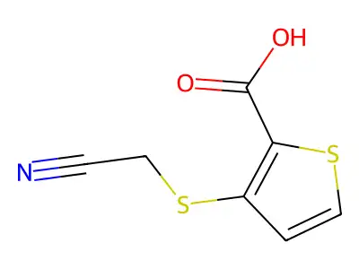 3-[(Cyanomethyl)sulfanyl]-2-thiophenecarboxylic acid structure