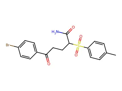 5-(4-Bromophenyl)-2-[(4-methylphenyl)sulfonyl]-5-oxopentanamide structure