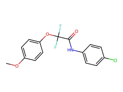 N-(4-chlorophenyl)-2,2-difluoro-2-(4-methoxyphenoxy)acetamide structure