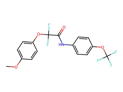 2,2-difluoro-2-(4-methoxyphenoxy)-N-[4-(trifluoromethoxy)phenyl]acetamide structure