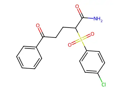 2-[(4-Chlorophenyl)sulfonyl]-5-oxo-5-phenylpentanamide structure